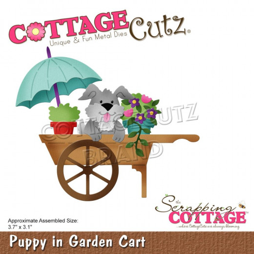 CottageCutz Die - Puppy In Garden Cart