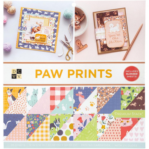 Paw Prints 12x12 Cardstock Stack