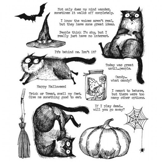 Cling Stamps Tim Holtz - Snarky Cat Halloween