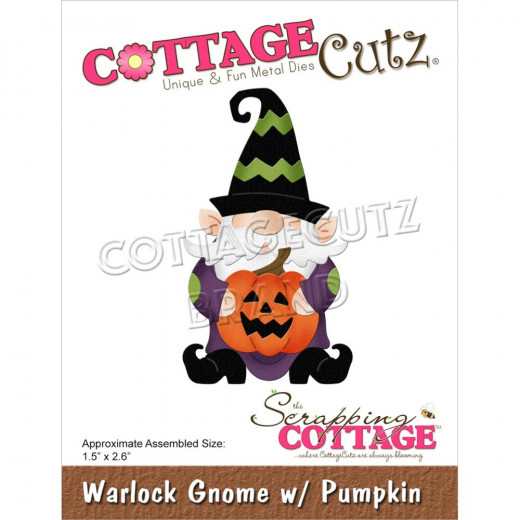 Cottage Cutz Die - Warlock Gnome W/Pumpkin