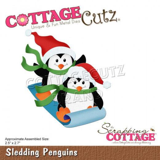 Cottage Cutz Die - Sledding Penguins