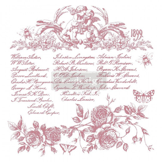 Re-Design 12x12 Decor Clear Stamps - Floral Script