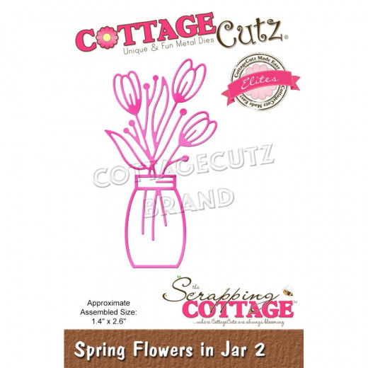 Cottage Cutz Elites Die - Spring Flowers In Jar 2