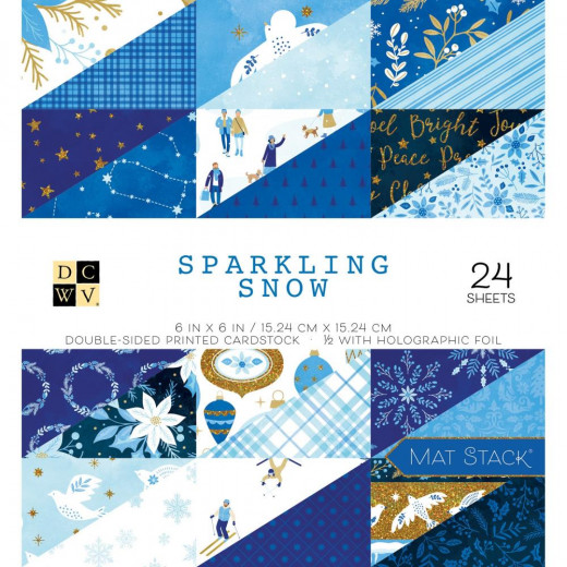 Sparkling Snow 6x6 Cardstock Mat Stack
