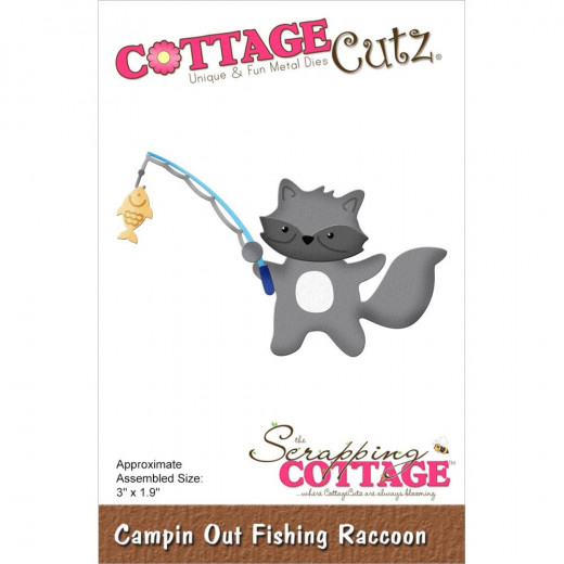 Cottage Cutz Die - Campin Out Fishing Raccoon