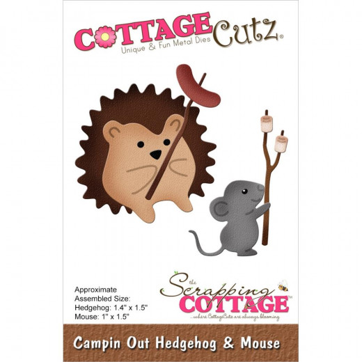 Cottage Cutz Die - Campin Out Hedgehog and Mouse