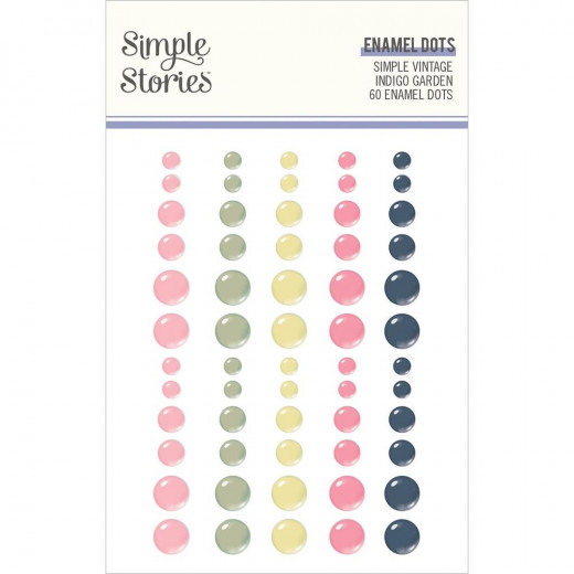 Simple Stories Enamel Dots - Indigo Garden