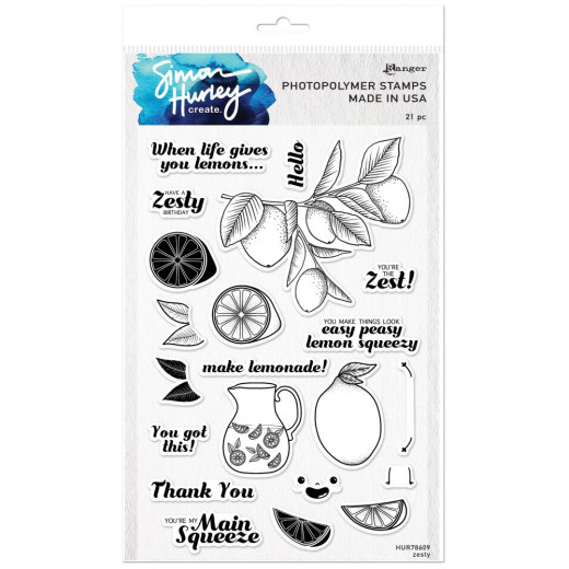 Simon Hurley create. Clear Stamps - Zesty