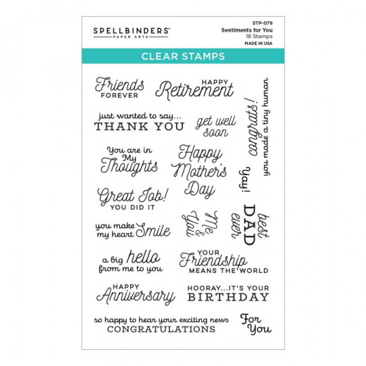 Spellbinders Clear Stamps - Celebrate You Sentiments For You