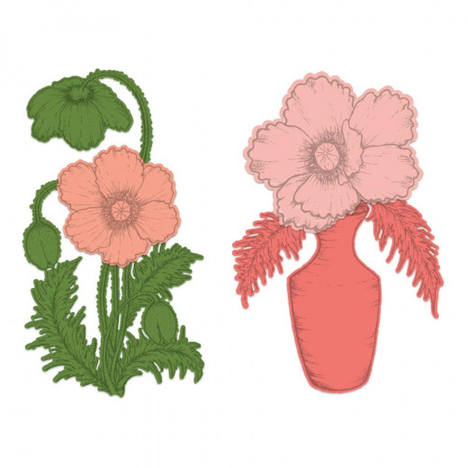 Cut and Emboss Die - Wild Poppy Bouquet