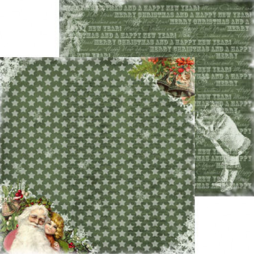 Designpapier 2-seitig - Home For Christmas Collection Santa