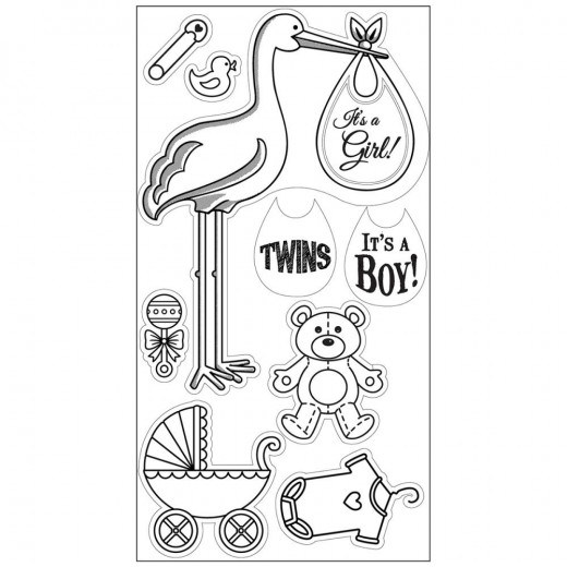 Interchangeable Clear Stamps - Stork Announcements