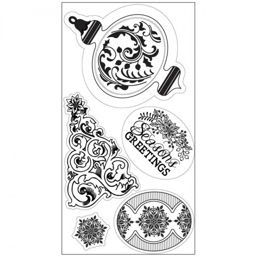 Interchangeable Clear Stamps - Christmas Greetings, Ornament + T