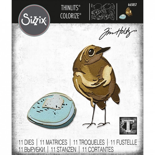 Thinlits Die Set by Tim Holtz - Bird and Egg Colorize