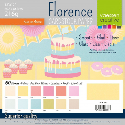Florence 12x12 Cardstock Paper - Pastel Smooth
