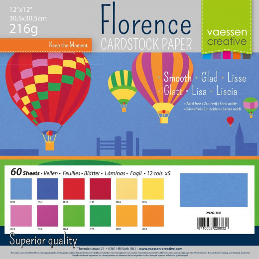 Florence 12x12 Cardstock Paper - Primary Smooth