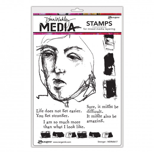 Dina Wakley Media Cling Stamps - Stronger