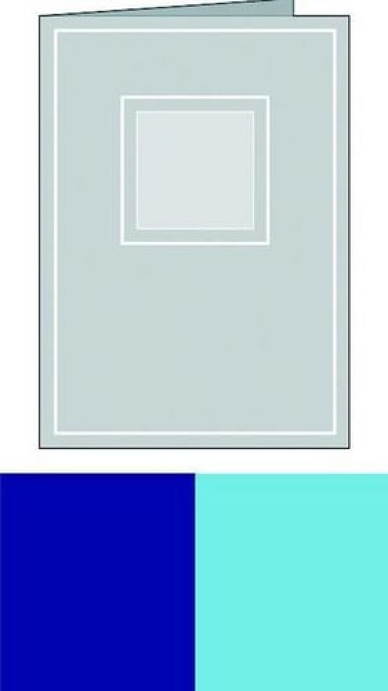 A6 Karte Quadrat dunkelblau-hellblau