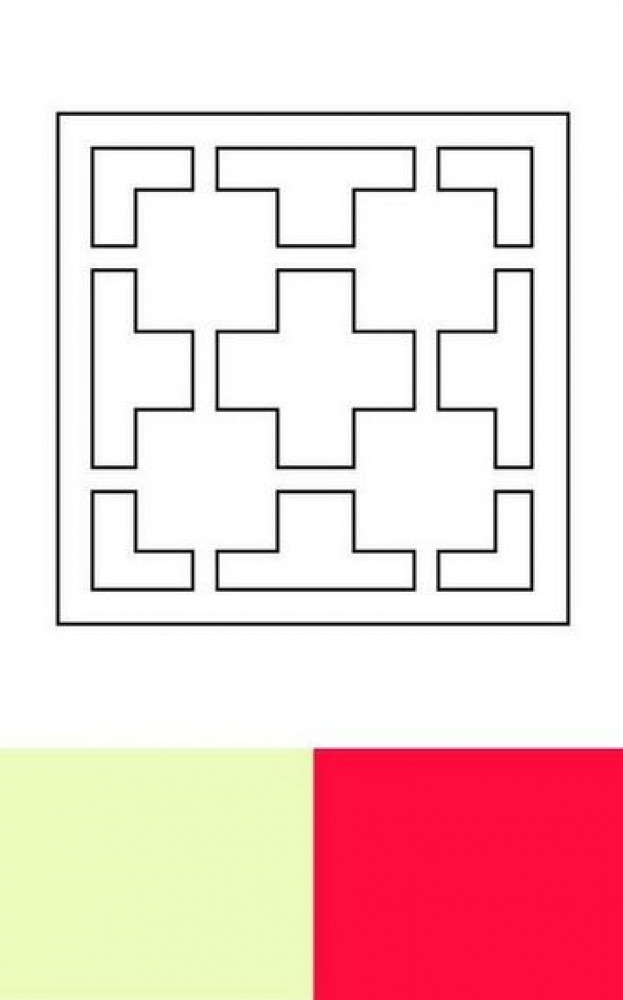 Karte Viereck quadratisches Banner elfenbein/rot