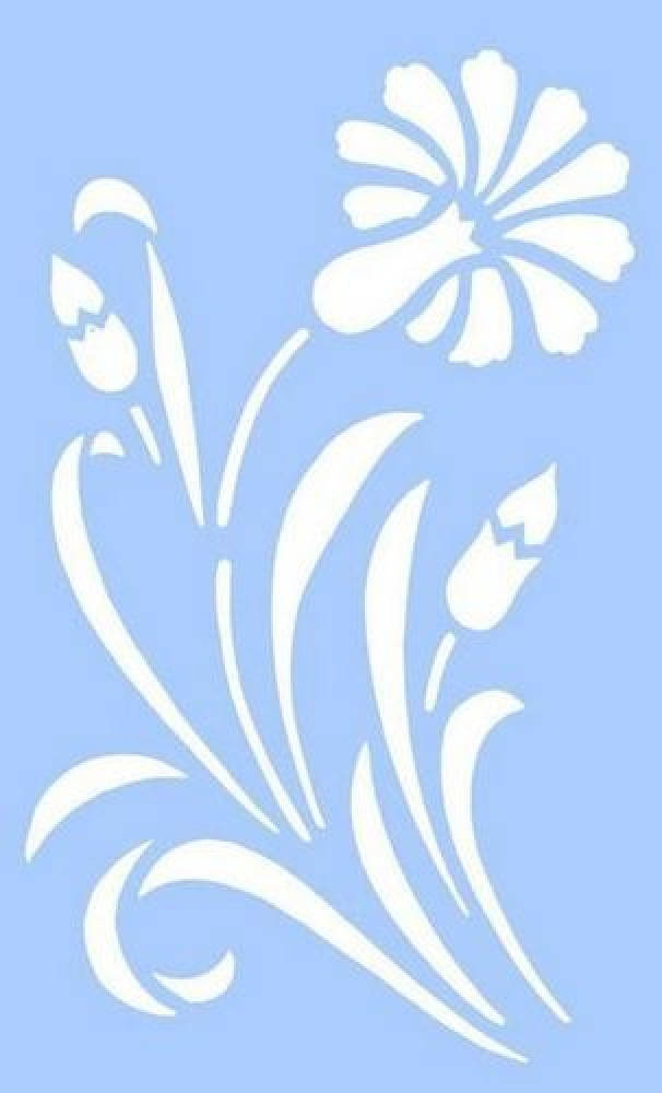 Wand Schablone Blume Blatt lang