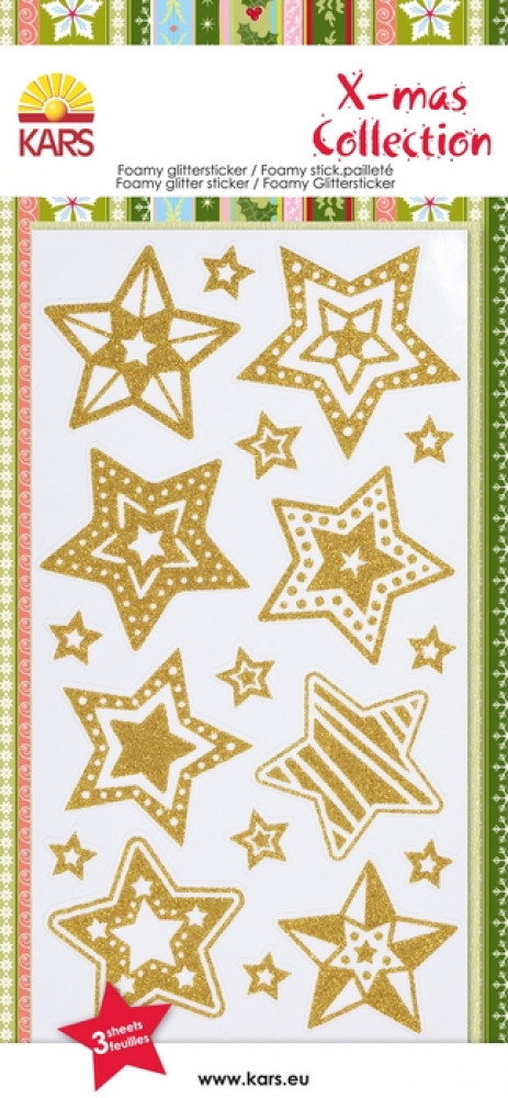 Foamy Glittersticker Sterne gold
