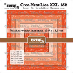 Crea-Nest-Lies XXL Stanze - Nr. 132 - Quadrate mit 2 Nähten