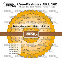 Crea-Nest-Lies XXL Stanze - Nr. 142 - Große Kreise mit Muschelrand