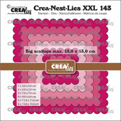 Crea-Nest-Lies XXL Stanze - Nr. 143 - Große Quadrate mit Muschelrand