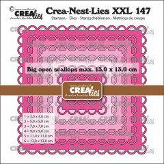 Crea-Nest-Lies XXL Stanze - Nr. 147 - Große Quadrate mit Wellenrand