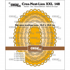 Crea-Nest-Lies XXL Stanze - Nr. 148 - Große Ovale mit Wellenrand