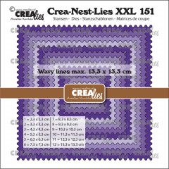 Crea-Nest-Lies XXL Stanze - Nr. 151 - Quadrate mit gewelltem Rand