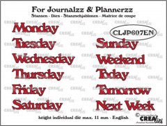 Journalzz and Plannerzz Stanze - Wochentage EN
