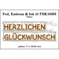 CREAlies Foil, Emboss and Ink it - HERZLICHEN GLÜCKWUNSCH (DE)