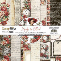 ScrapBoys - 6x6 Paper Pad - Lady in Red