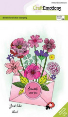 Clear Stamps - Blumenstrauß im Umschlag und Siegeletikett