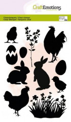 Clear Stamps -  Frühlingssilhouetten - Huhn und Küken
