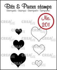 Clear Stamps Bits and Pieces - Nr. 201 - Herzen (solid and outli