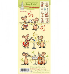 LeCrea Kombi Clear Stamps - Mice Mäuse die Musik spielen