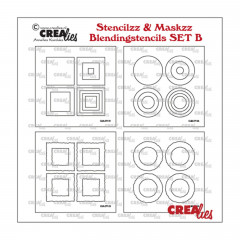 CREAlies Stencilzz Maskzz - 4x Quadrate glatte und raue Kanten