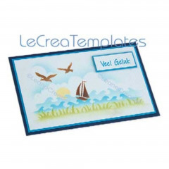 LeCrea - Stencil - Background Landscape - Clouds, Sea, Grass, Wave