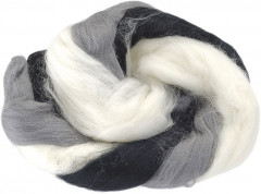 Märchenwolle (150g), schwarz-weiß-meliert