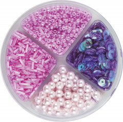 Perlen + Pailletten Set lila
