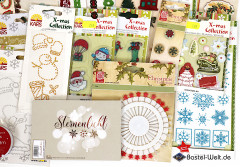 Weihnachtliches-Set - Sticker, Rub-Ons, Stempel, Ribbons