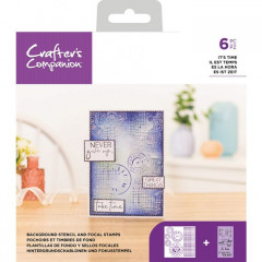 Stencil and Clear Stamps Set - Its Time