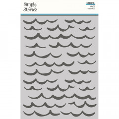 Simple Stories 6x8 Stencil - Vintage Seas Waves
