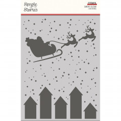 Simple Stories 6x8 Stencil - Hearth and Holiday Santas Sleigh
