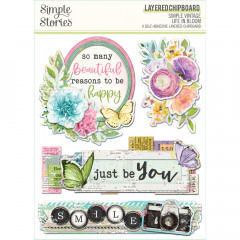 Layered Chipboard - Simple Vintage Life in Bloom