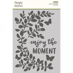 Simple Stories 6x8 Stencil - Simple Vintage Life in Bloom Enjoy the Moment