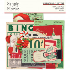 Chipboard Clusters - Simple Vintage - Dear Santa