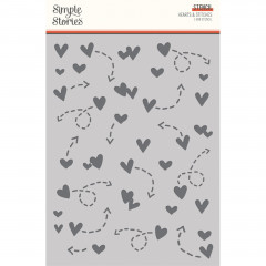 Simple Stories 6x8 Stencil - Pack Your Bags - Hearts & Stitches